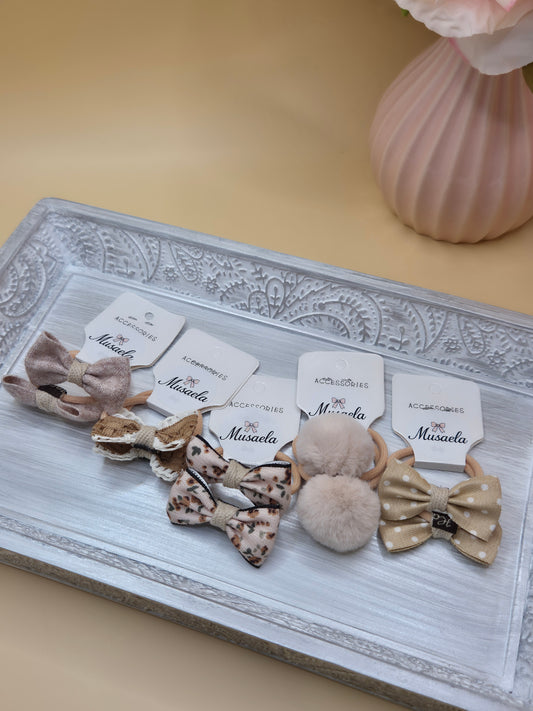 Haargummis mit Schleifen im Set