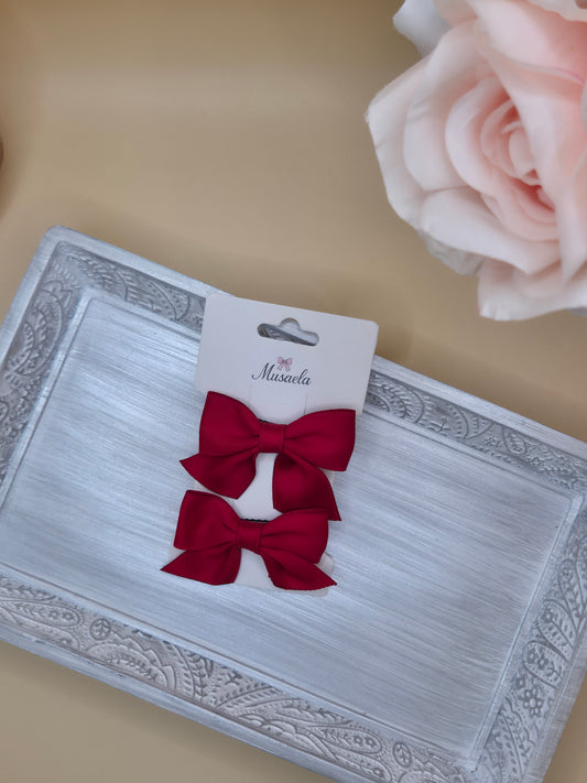 2er Set Haarspange mit Satin Schleife