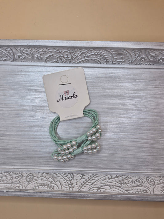 2er Set Haargummis mit Perlen