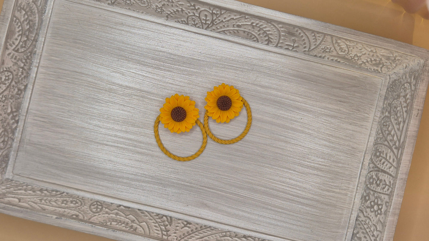 Sonnenblumen als Haargummis 2er Set