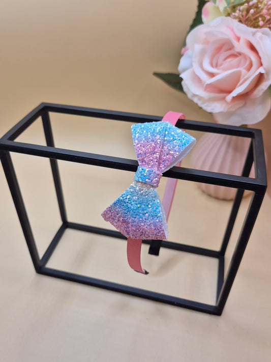 Haarreif mit Glitzer Schleife