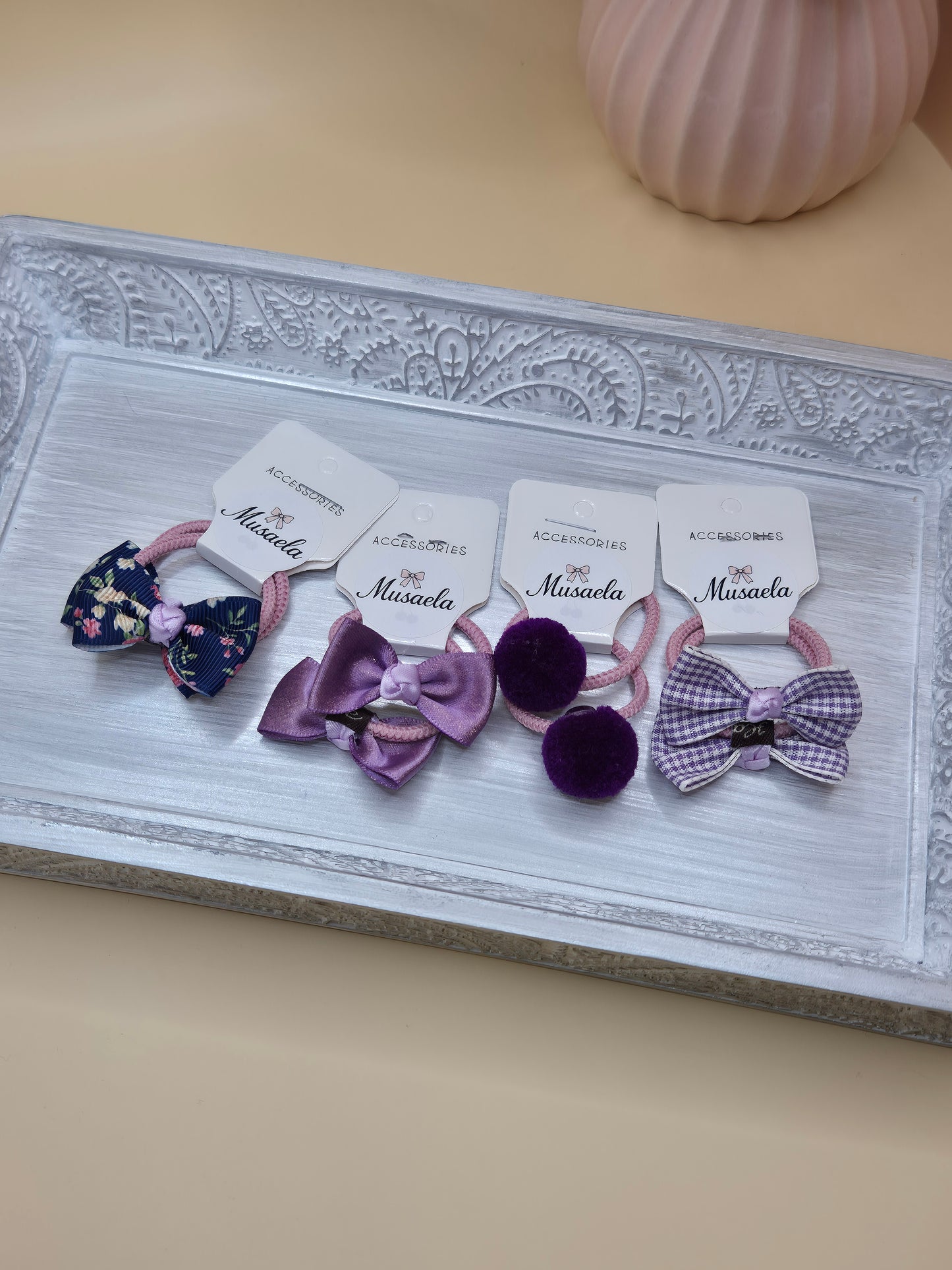 Haargummis mit Schleifen im Set