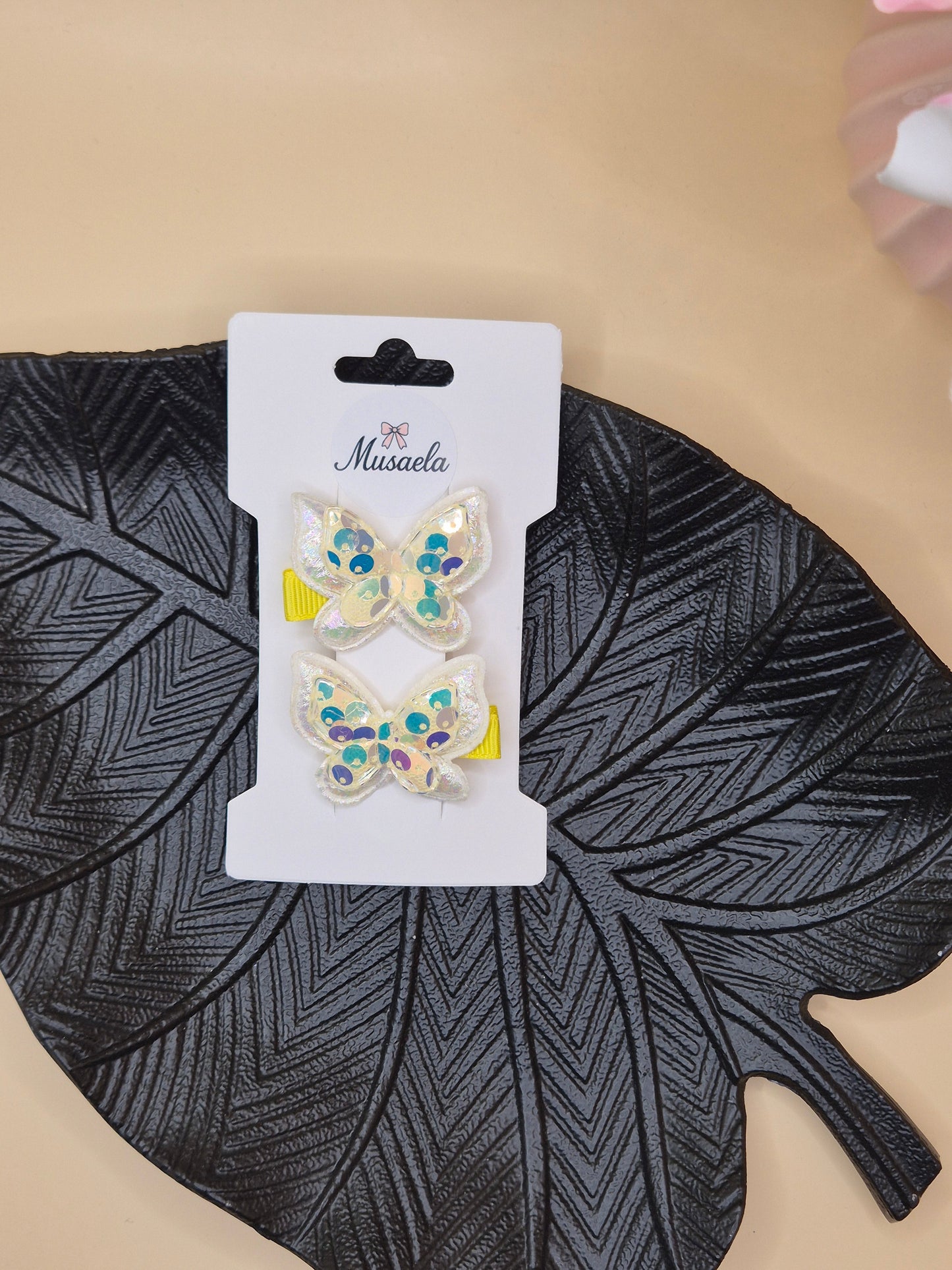 Haarspange Schmetterlinge mit großen Pailletten