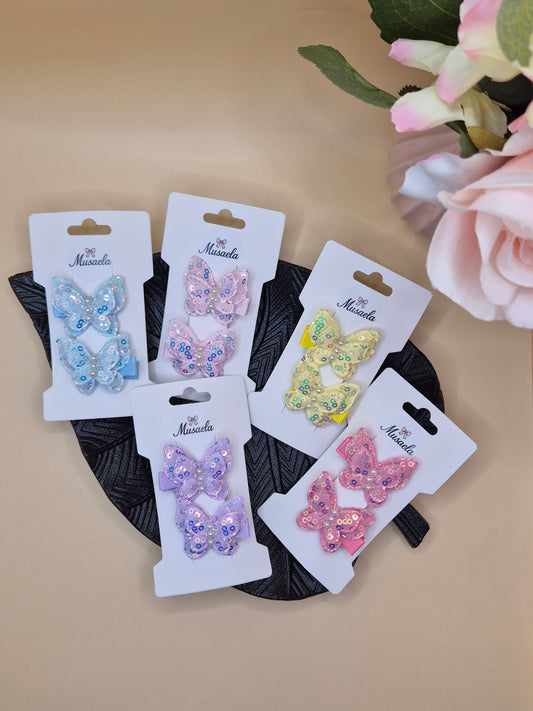 Haarspange Schmetterlinge mit kleinen Pailletten