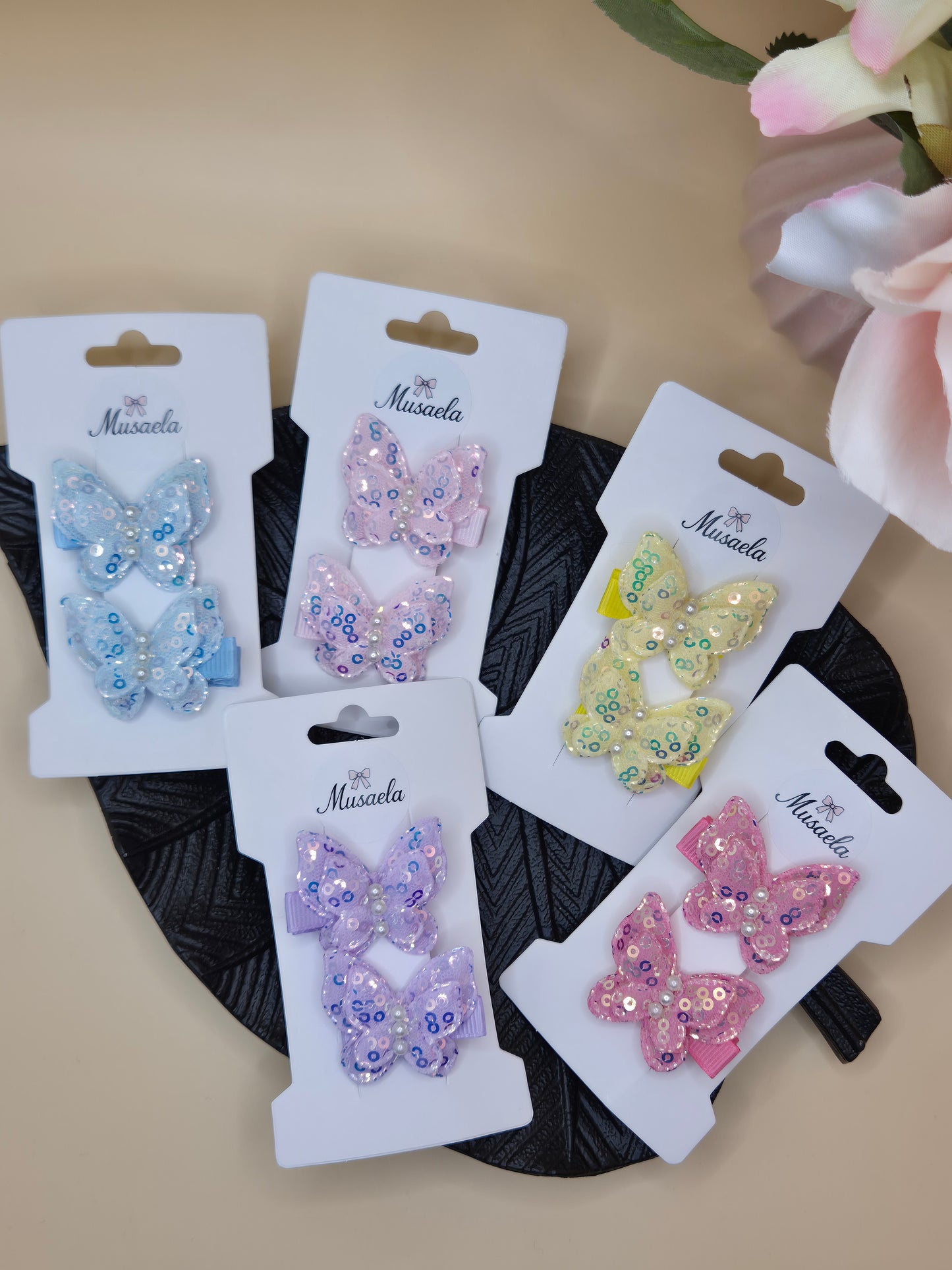 Haarspange Schmetterlinge mit kleinen Pailletten