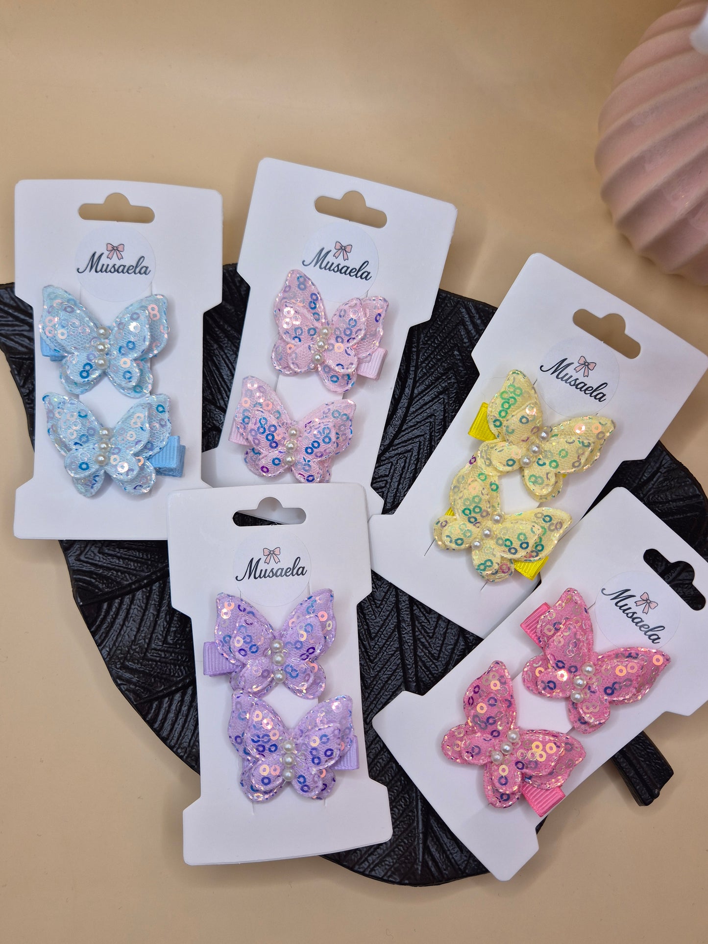 Haarspange Schmetterlinge mit kleinen Pailletten