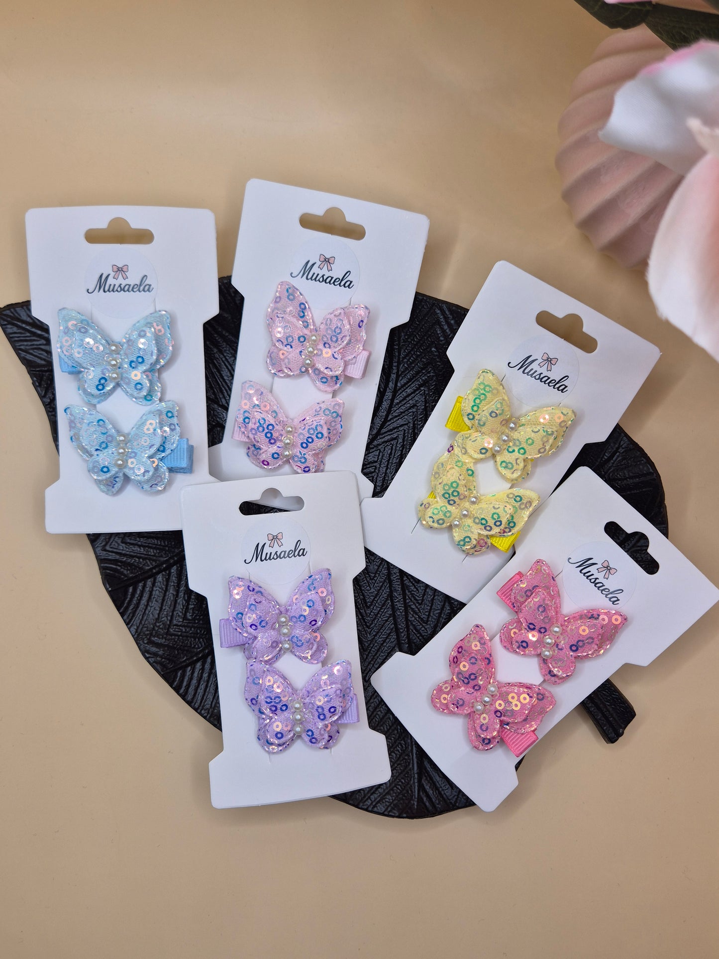 Haarspange Schmetterlinge mit kleinen Pailletten