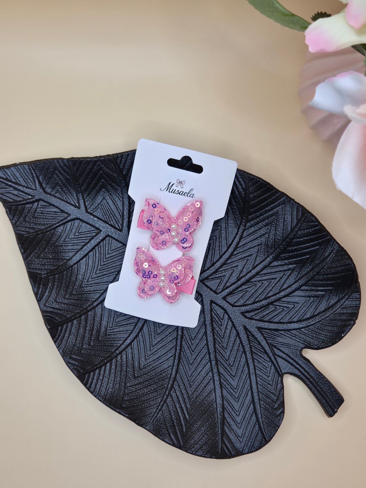 Haarspange Schmetterlinge mit kleinen Pailletten