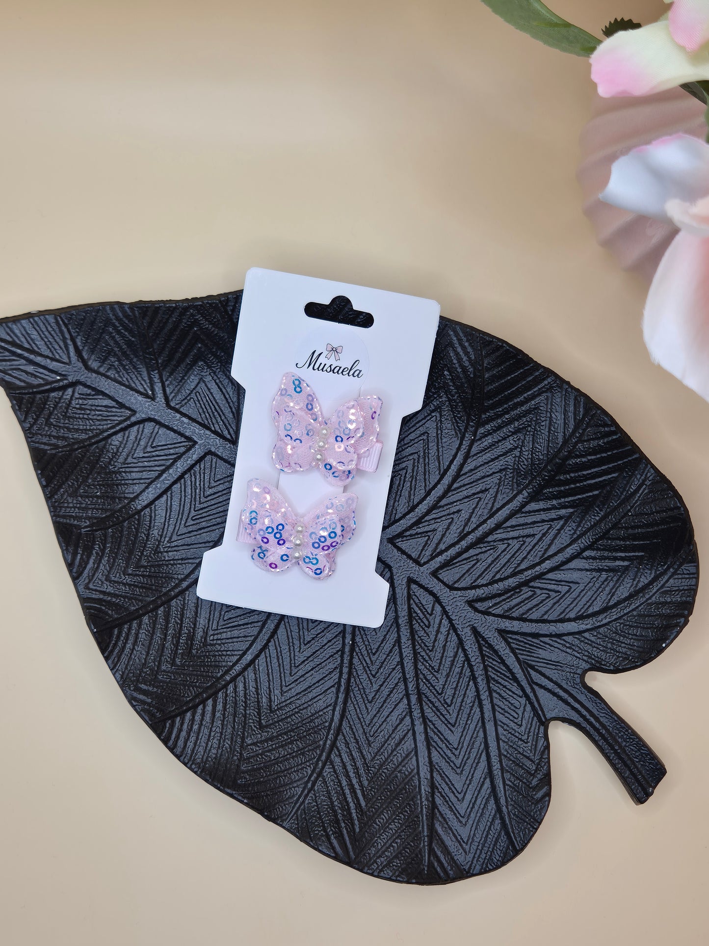 Haarspange Schmetterlinge mit kleinen Pailletten