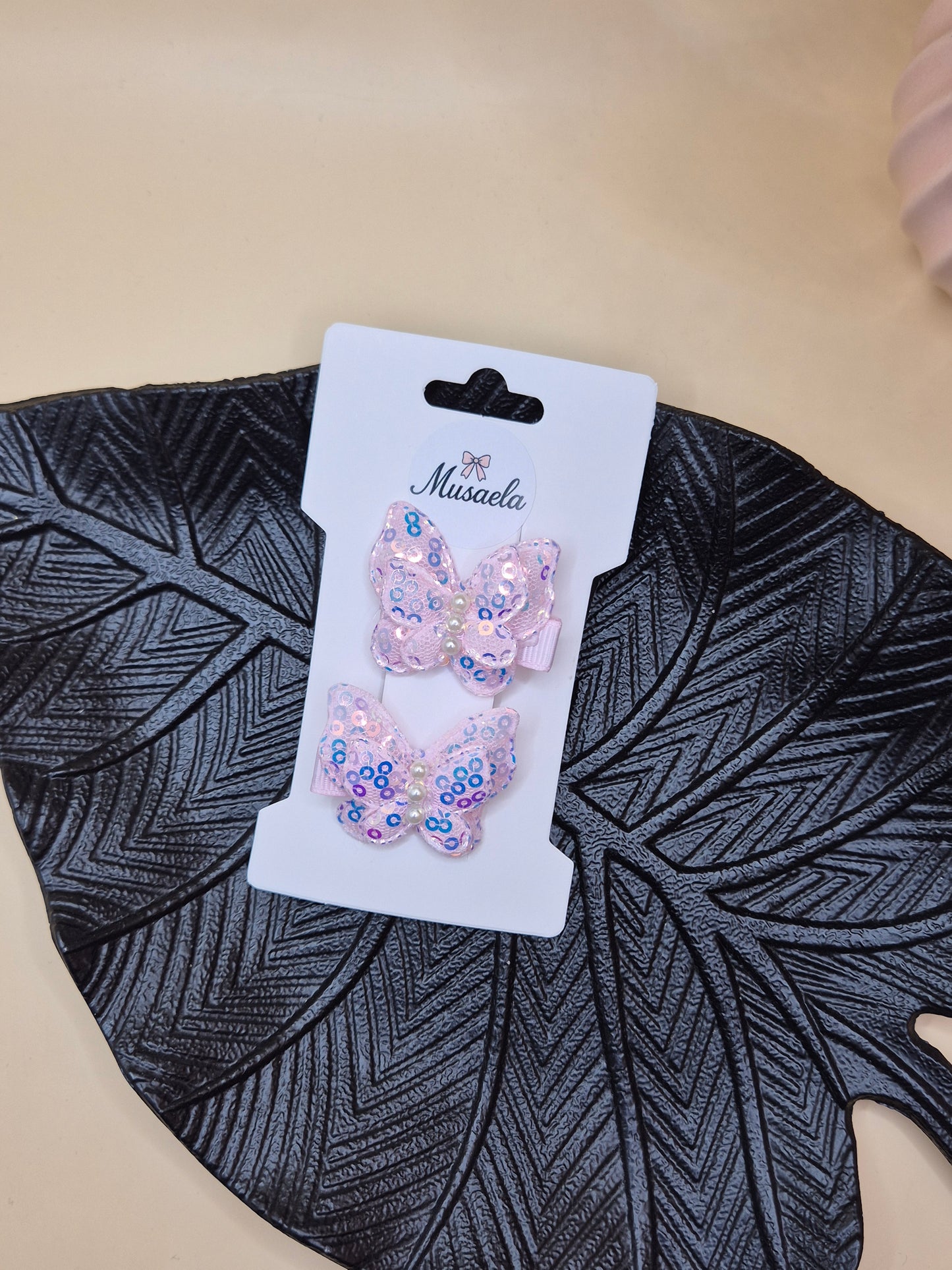 Haarspange Schmetterlinge mit kleinen Pailletten