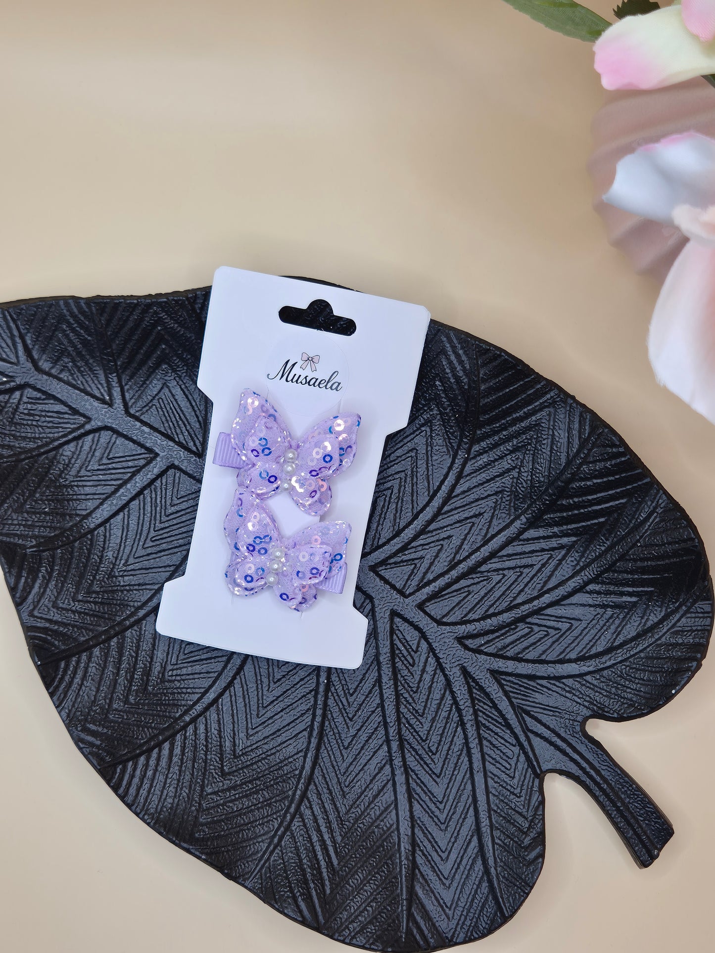 Haarspange Schmetterlinge mit kleinen Pailletten