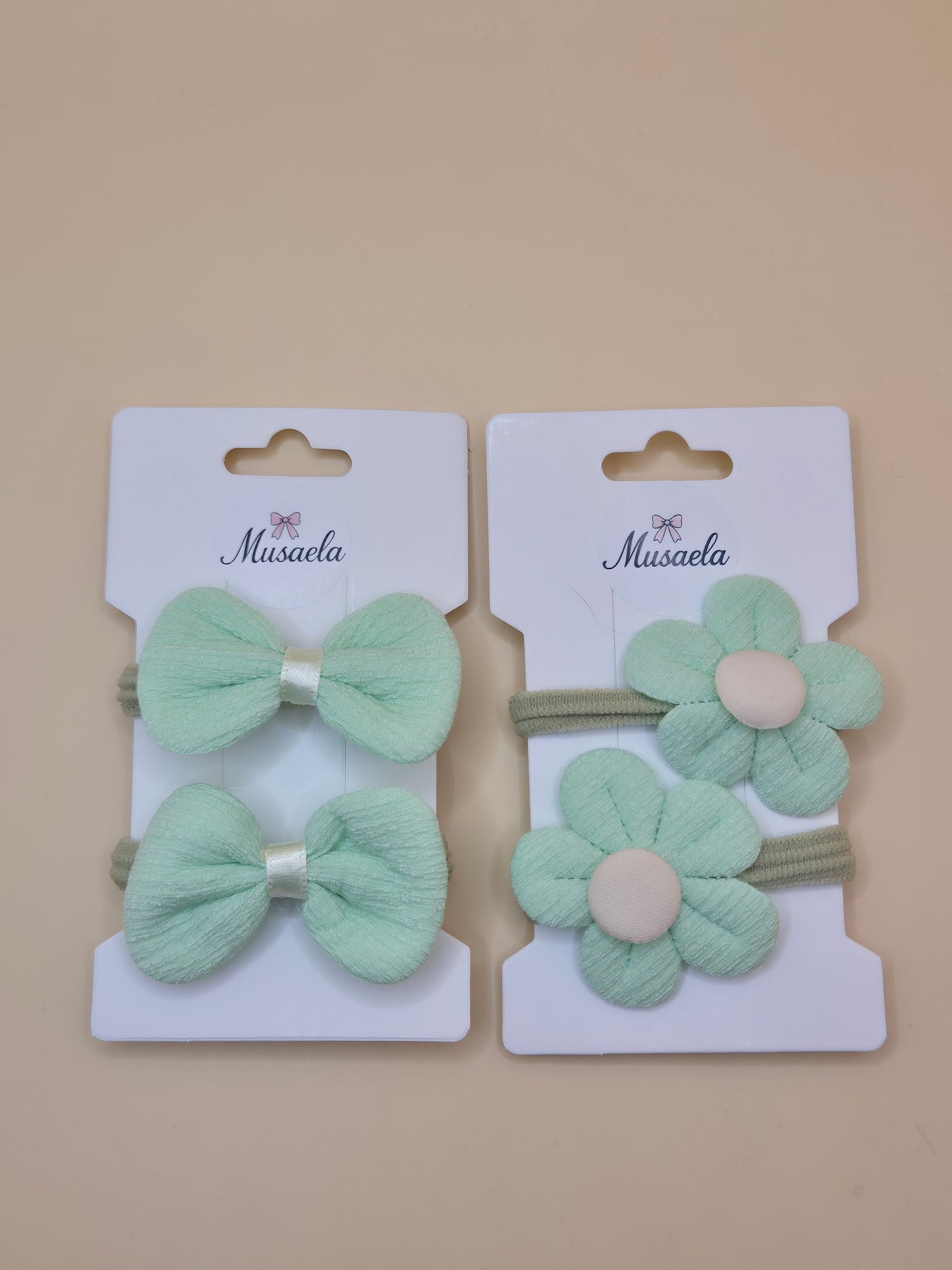 2er Set Haargummis mit Blume oder Schleife