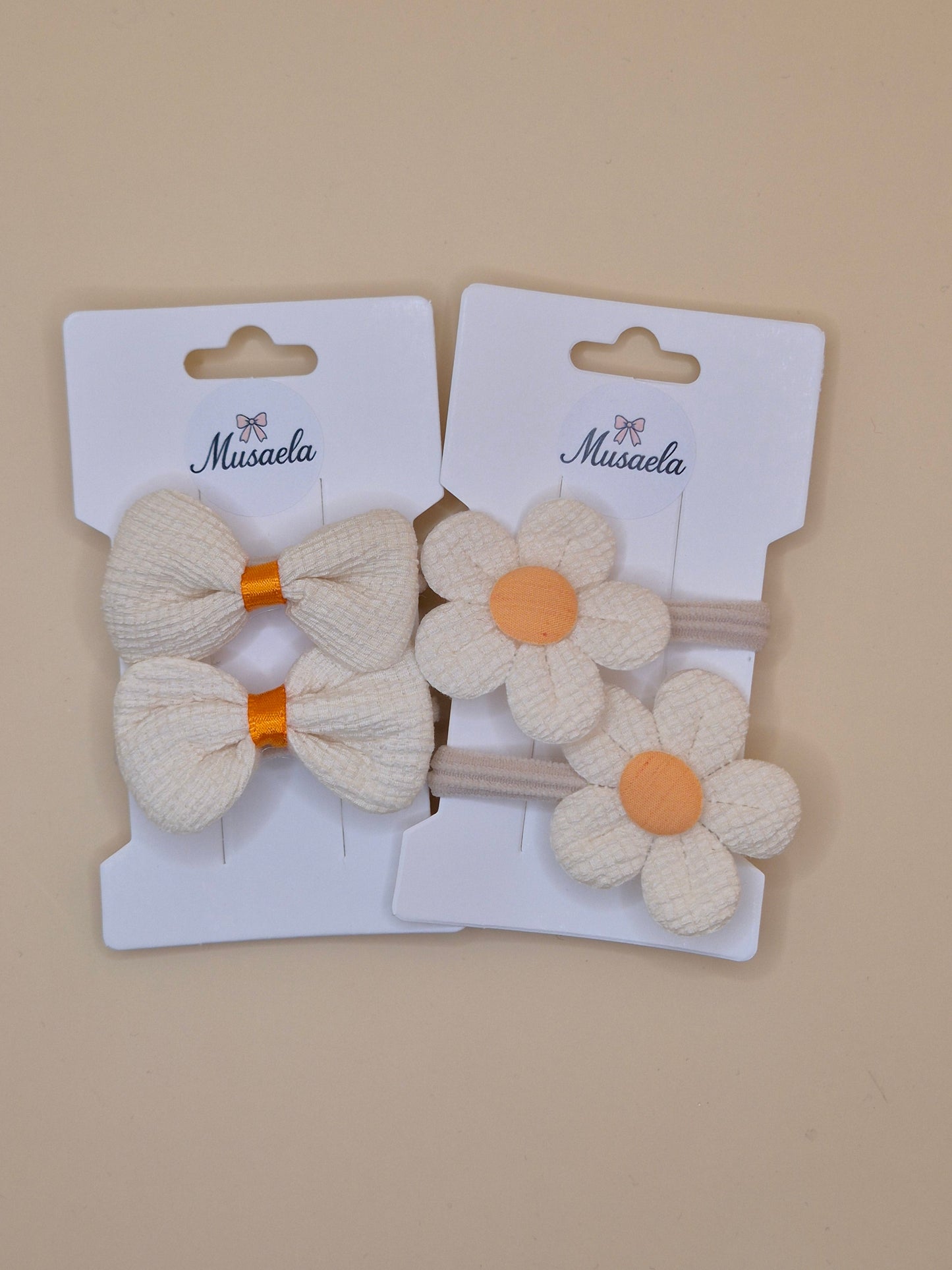 2er Set Haargummis mit Blume oder Schleife