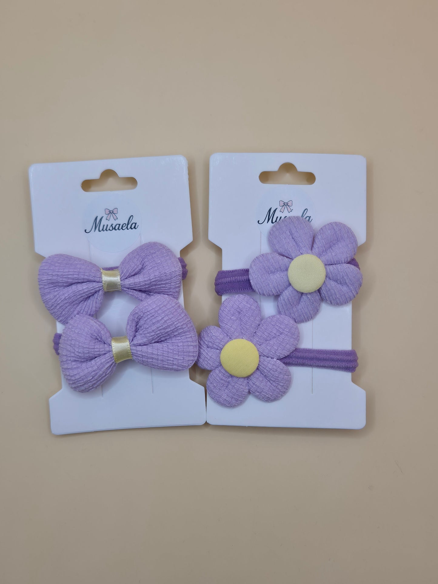 2er Set Haargummis mit Blume oder Schleife