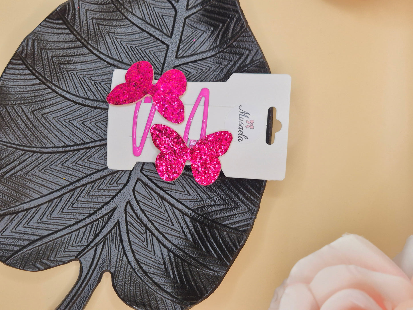 Haarspange mit Glitzer Schmetterling in verschiedenen Farben