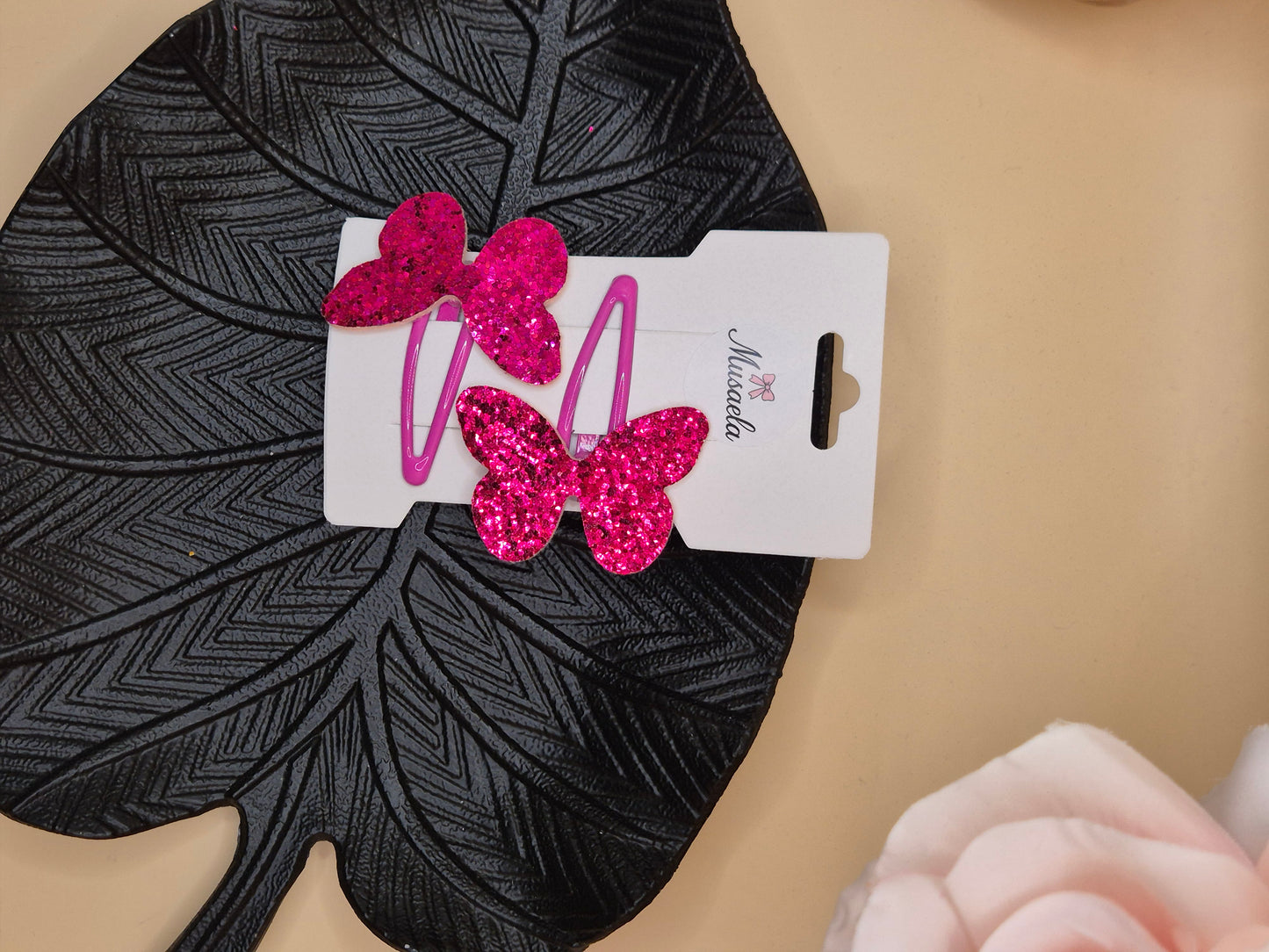 Haarspange mit Glitzer Schmetterling in verschiedenen Farben