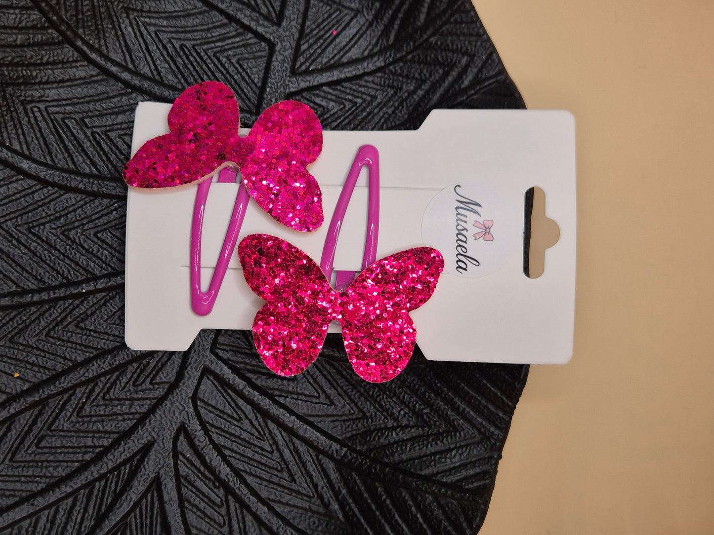 Haarspange mit Glitzer Schmetterling in verschiedenen Farben