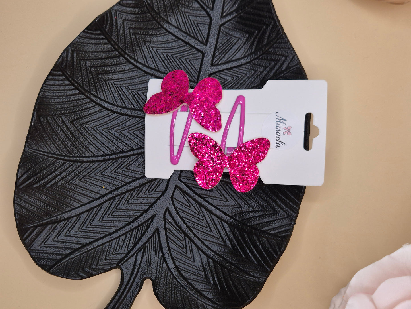 Haarspange mit Glitzer Schmetterling in verschiedenen Farben