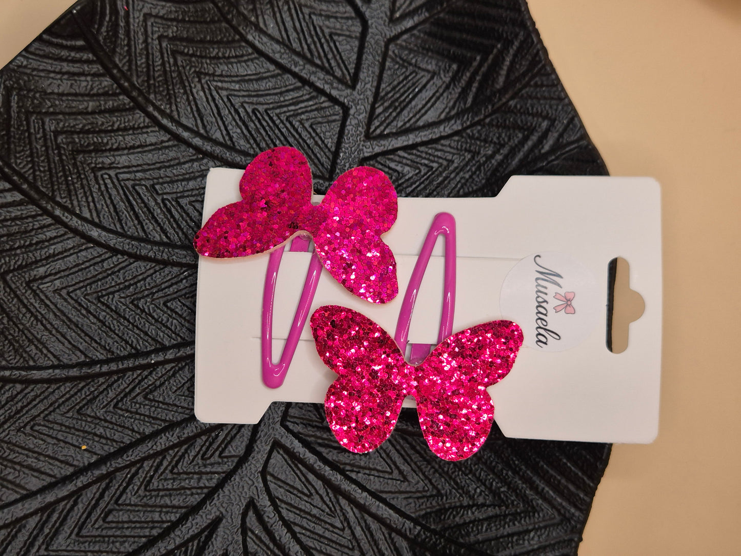 Haarspange mit Glitzer Schmetterling in verschiedenen Farben