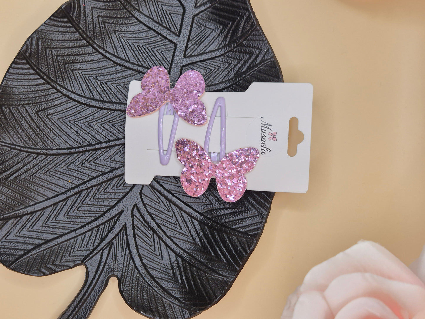 Haarspange mit Glitzer Schmetterling in verschiedenen Farben