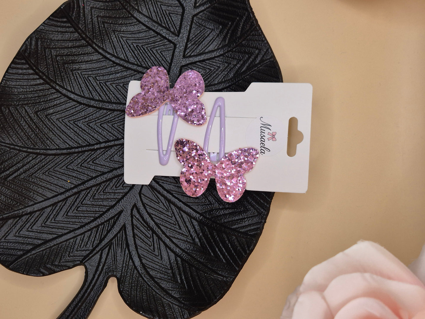 Haarspange mit Glitzer Schmetterling in verschiedenen Farben