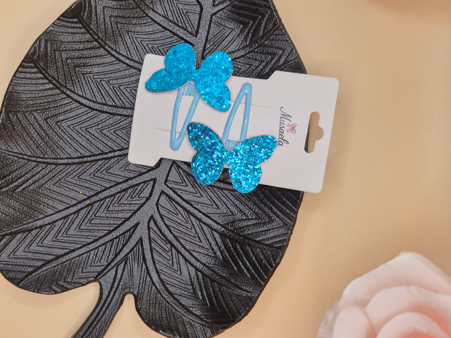 Haarspange mit Glitzer Schmetterling in verschiedenen Farben