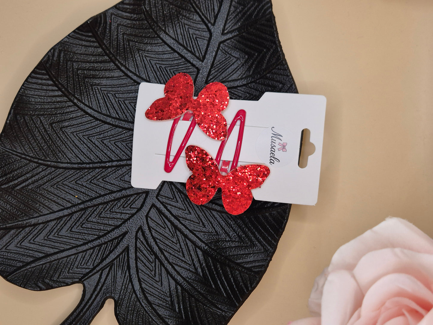 Haarspange mit Glitzer Schmetterling in verschiedenen Farben