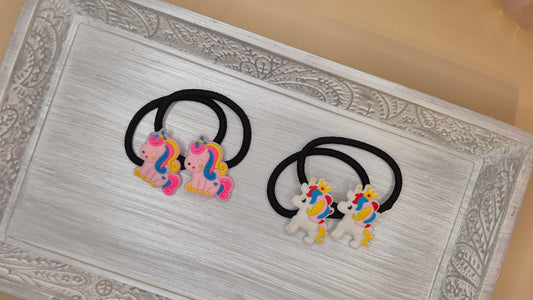 Einhorn Haargummis 2er Set