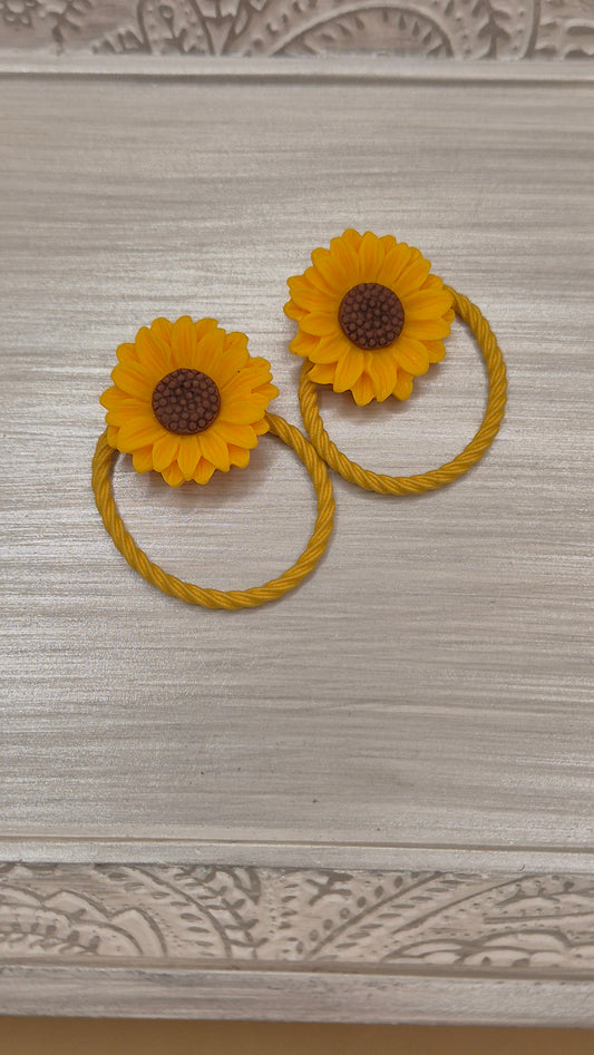 Sonnenblumen als Haargummis 2er Set