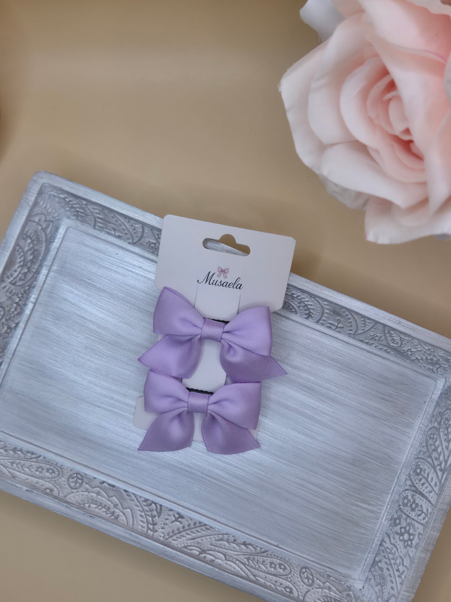 2er Set Haarspange mit Satin Schleife