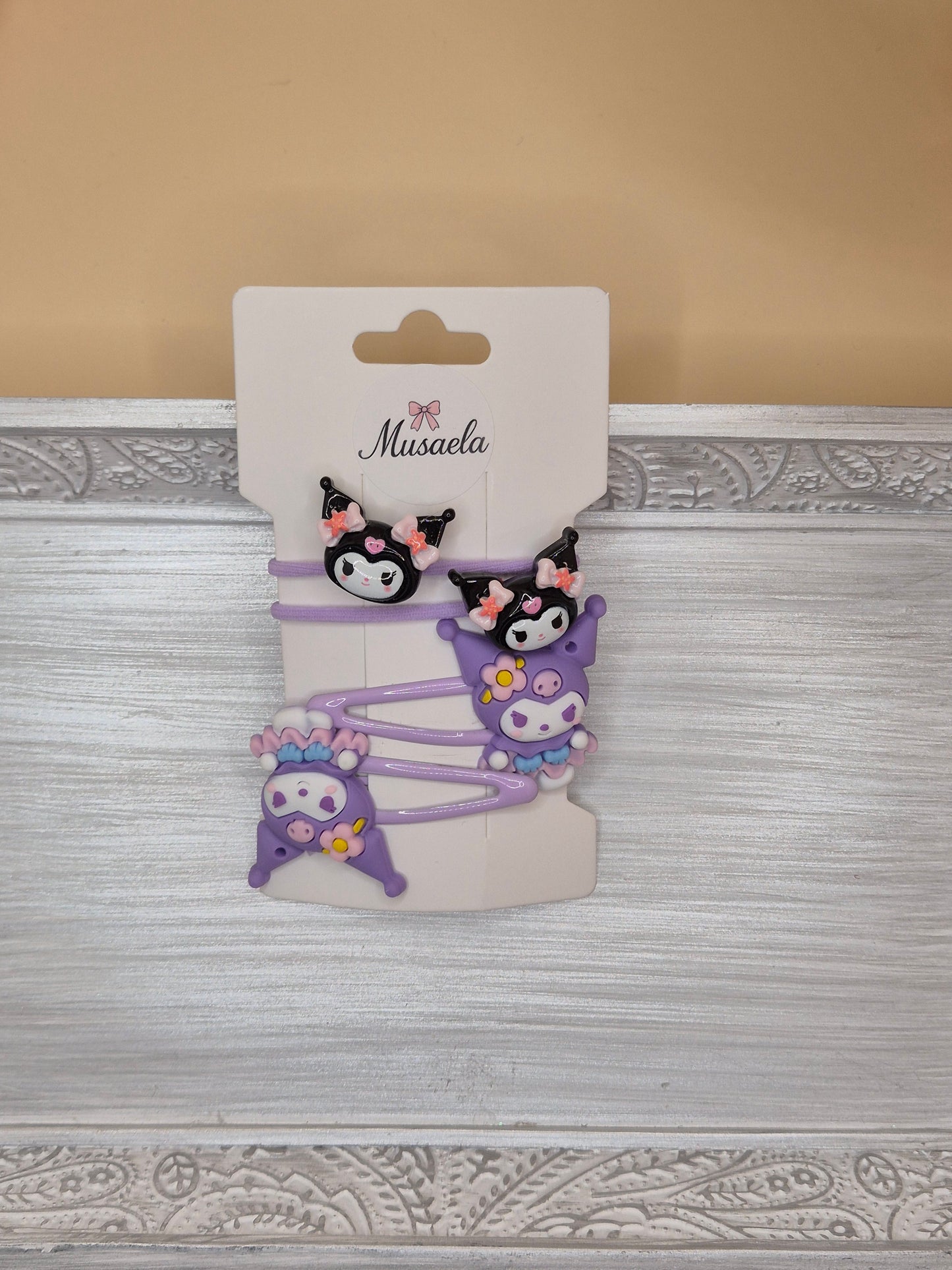 Kuromi Haarspangen & Haargummi Set