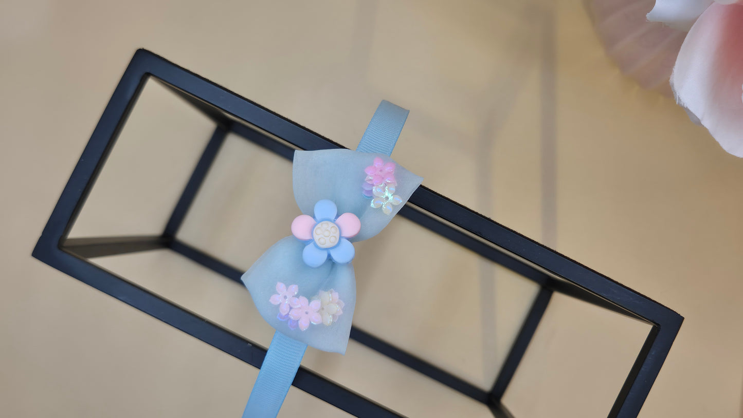 Haarreif mit Blume & Pailletten