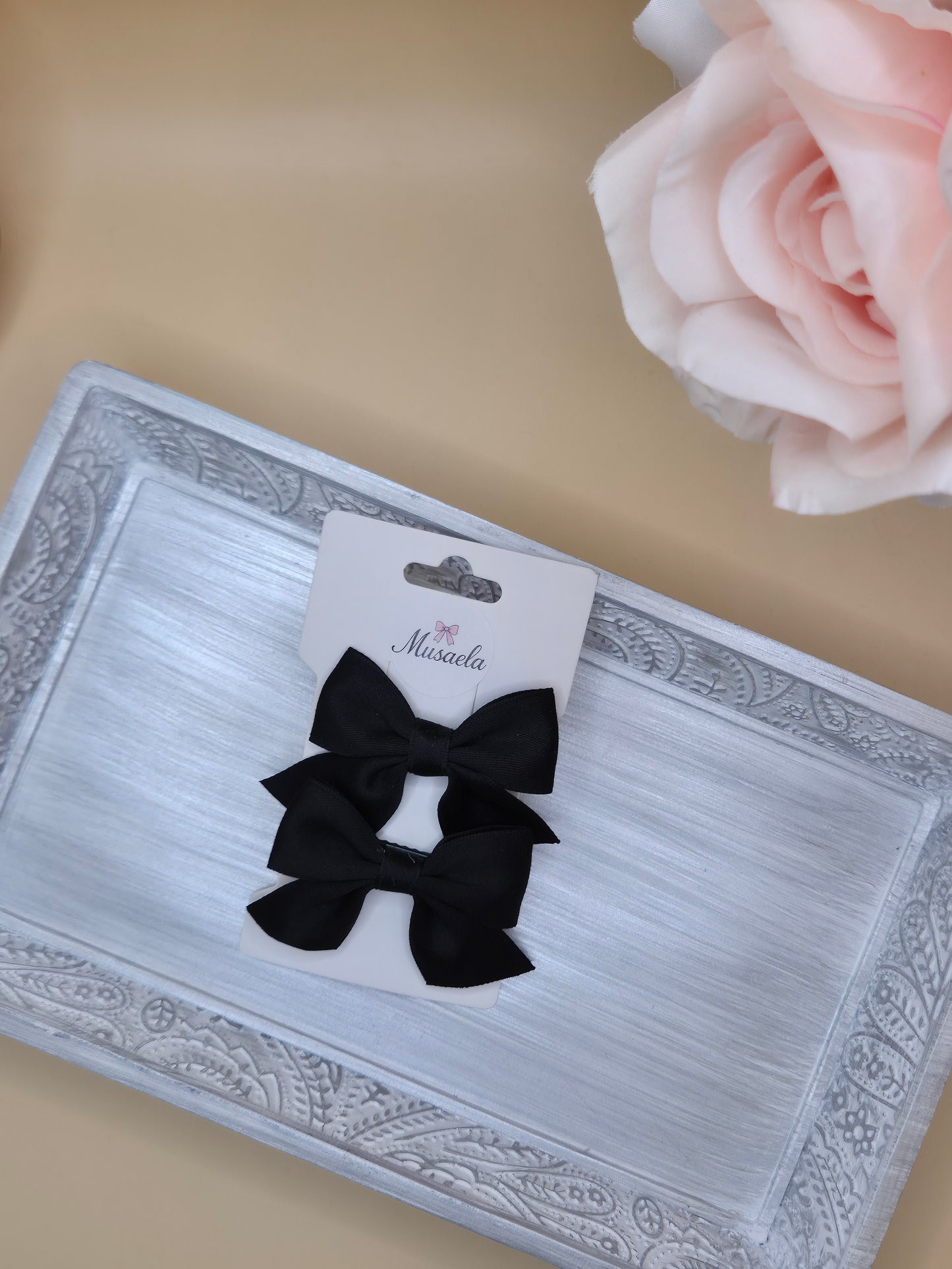 2er Set Haarspange mit Satin Schleife