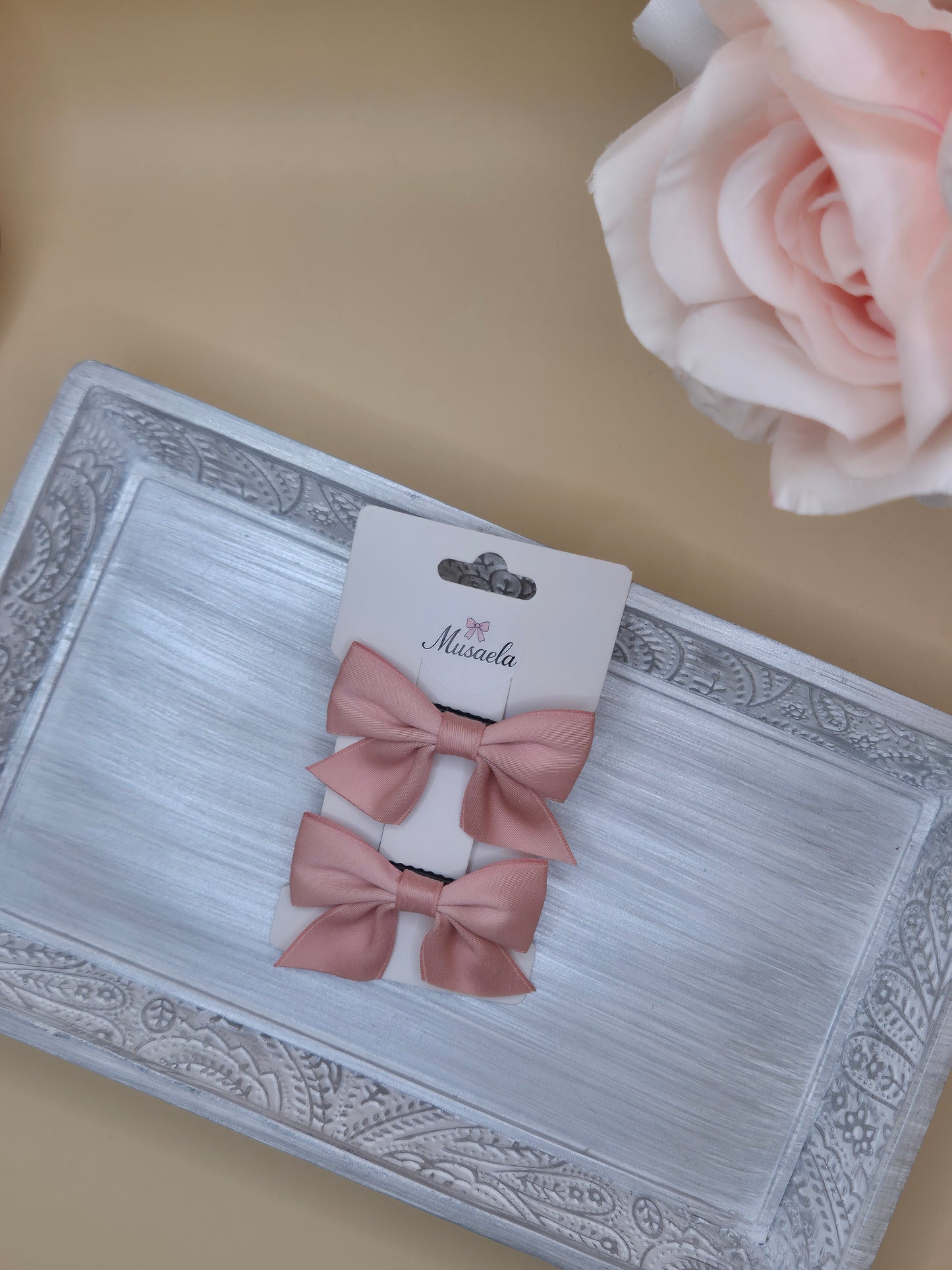 2er Set Haarspange mit Satin Schleife