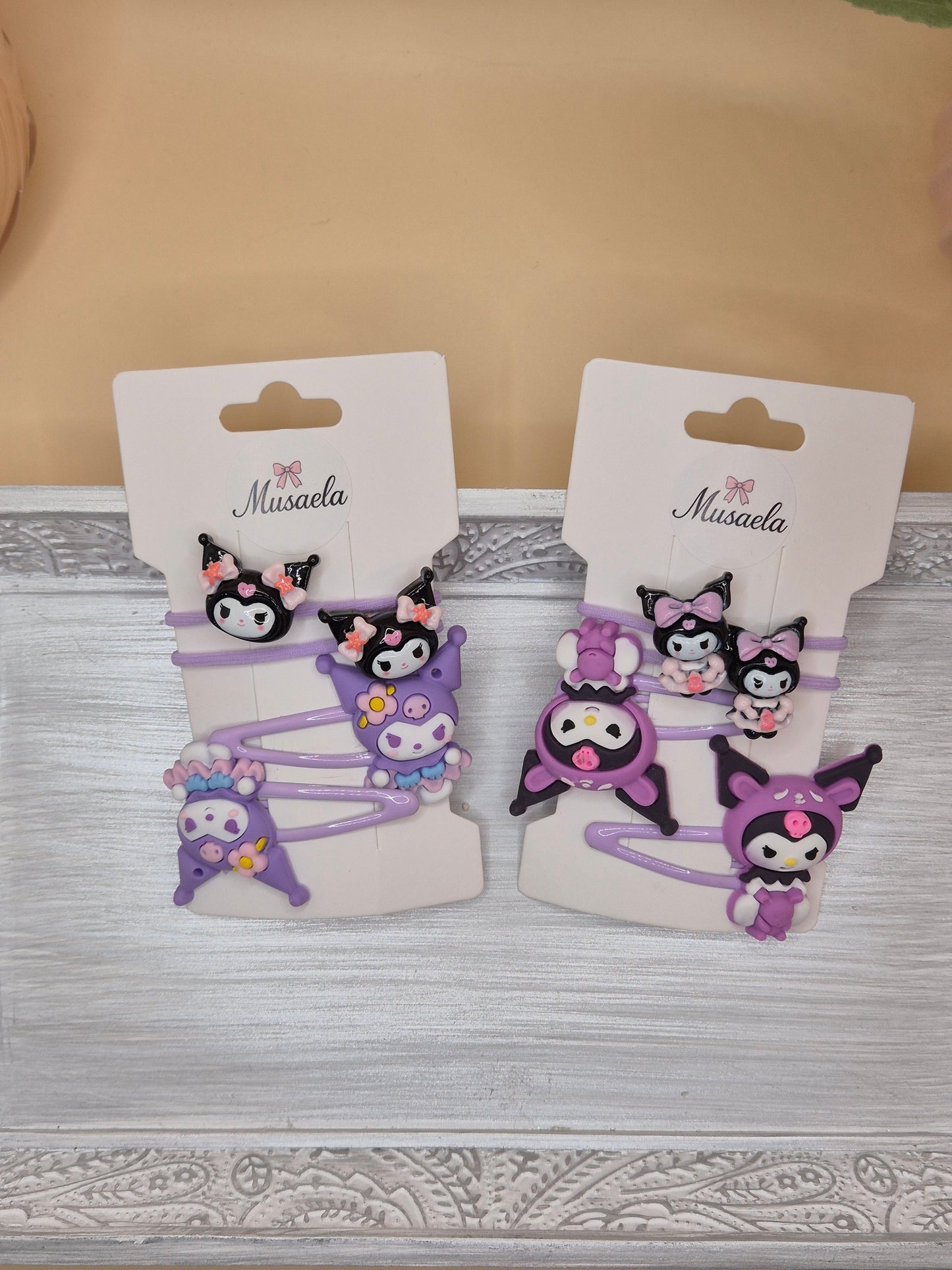 Kuromi Haarspangen & Haargummi Set