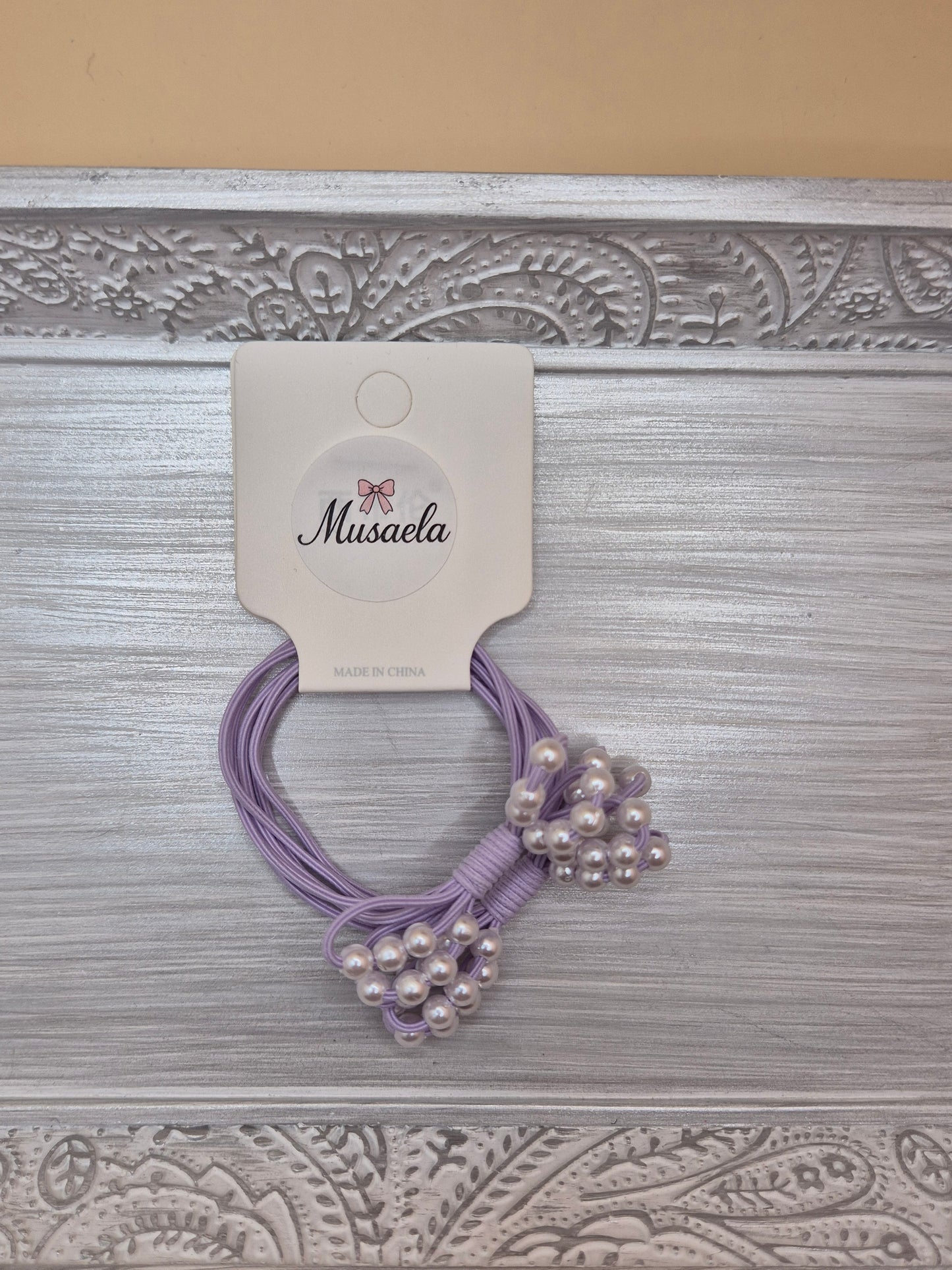 2er Set Haargummis mit Perlen