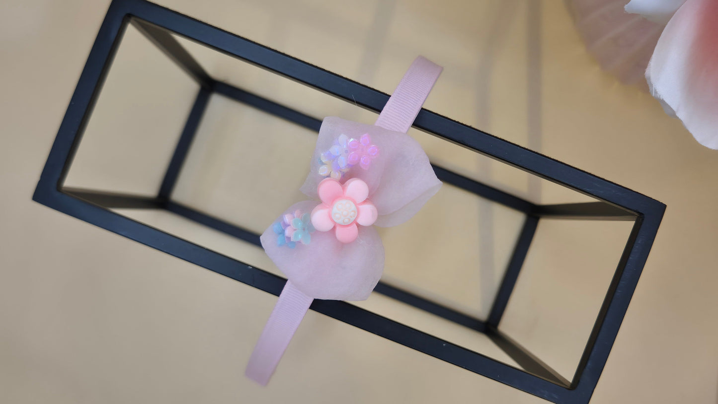 Haarreif mit Blume & Pailletten
