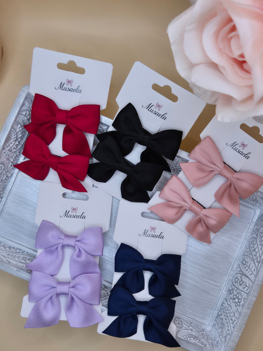 2er Set Haarspange mit Satin Schleife