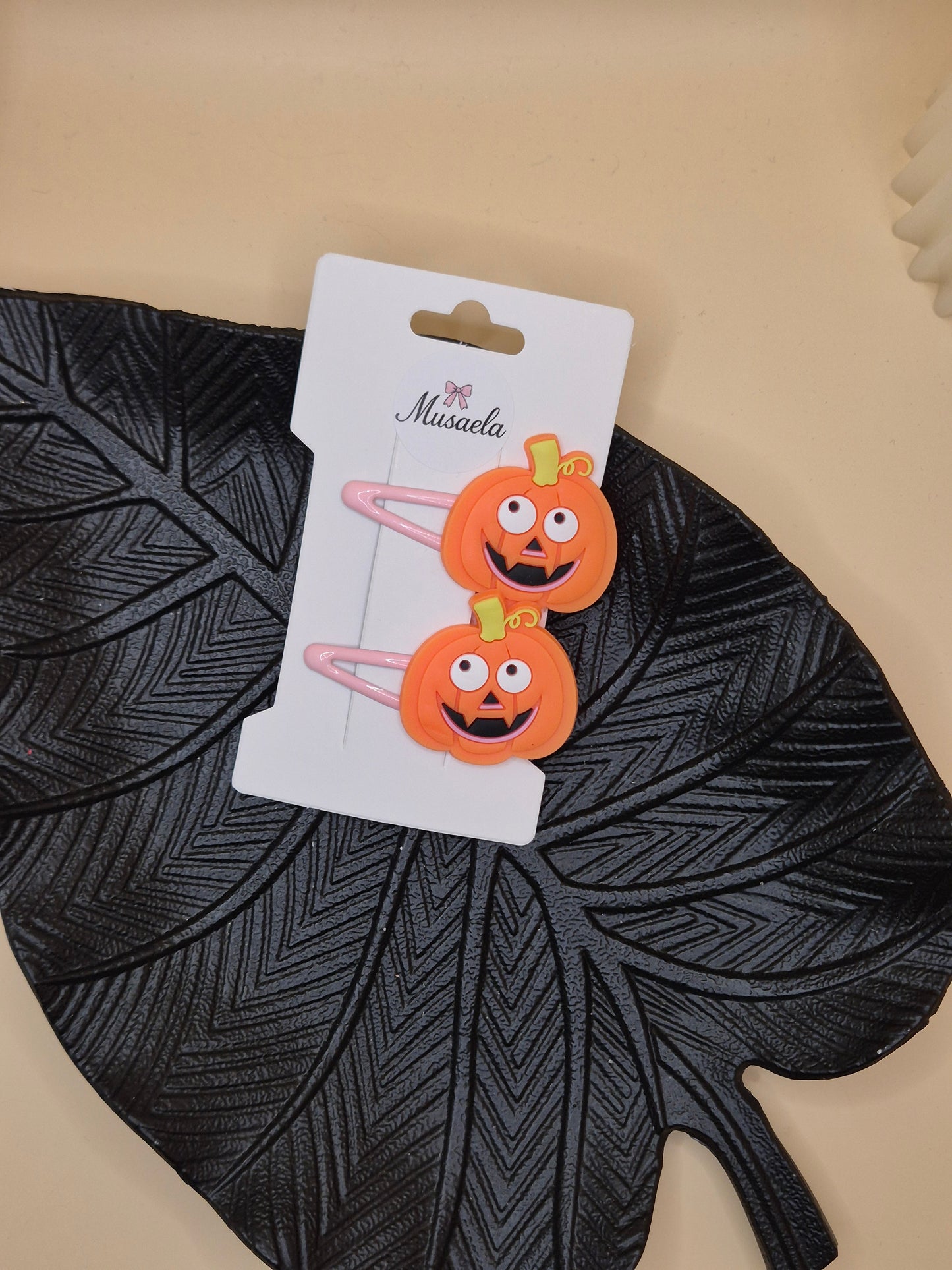 Halloween Haarspangen Kürbis, Geist, Candy Corn, Hexe & Totenkopf