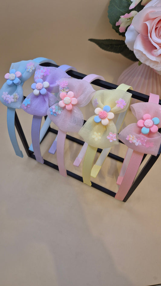 Haarreif mit Blume & Pailletten